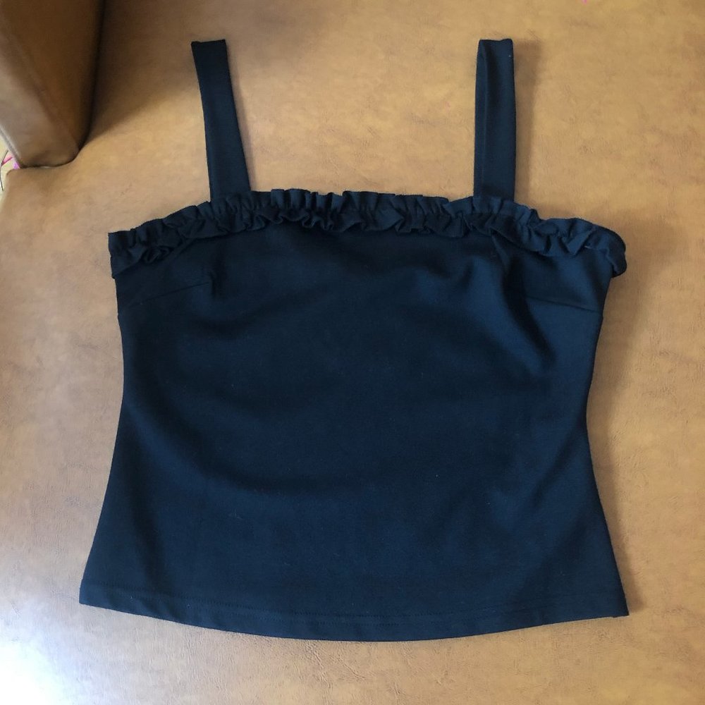 Glamorous Ruffle Black Tank Top -US SIZE 8 - NWT